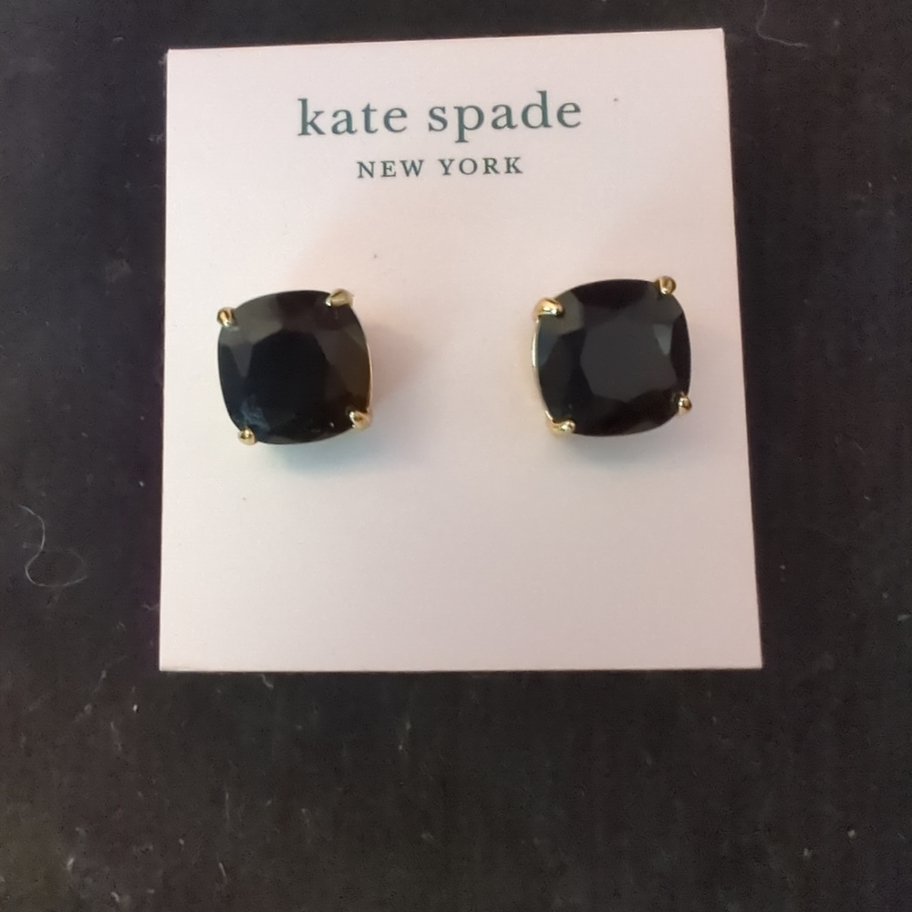 Kate Spade Square Mini Glitter, Deep Red To Black Stud Earrings